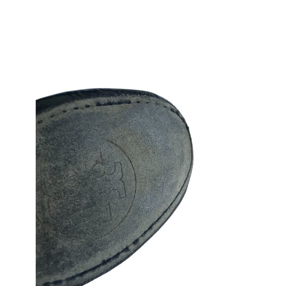 TORY BURCH Black Patent Leather Logo Ballet Flats Size 8 - Picture 7 of 7